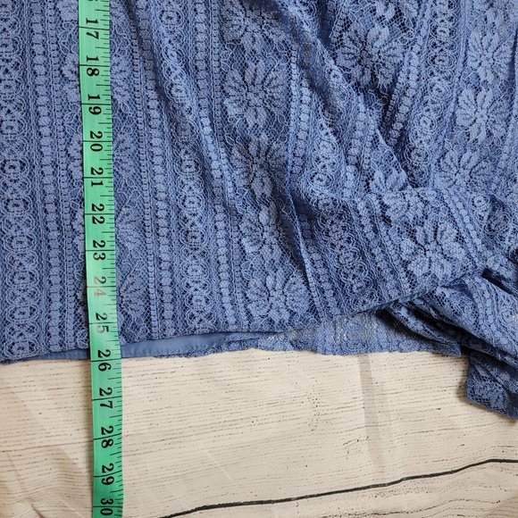 BCBGirls Ruffled Lace Dress Blue Girls Size 12 - Picture 6 of 9